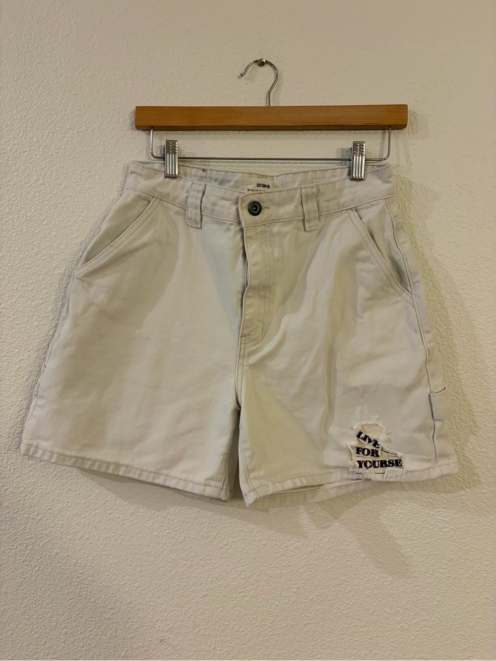 Cotton on live for yourself carpenter denim shorts size 6